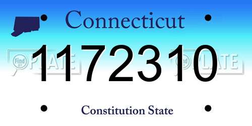 1172310 Connecticut License Plate