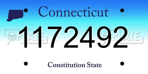 1172492 Connecticut License Plate