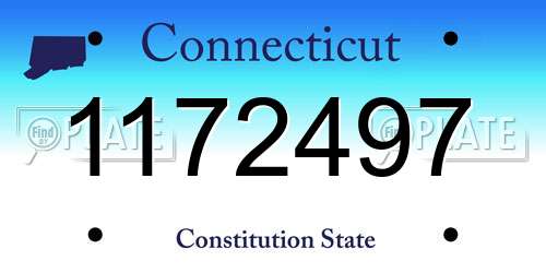 1172497 Connecticut License Plate