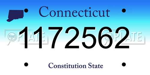 1172562 Connecticut License Plate