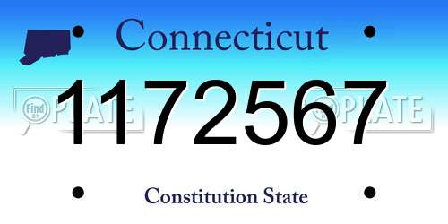 1172567 Connecticut License Plate