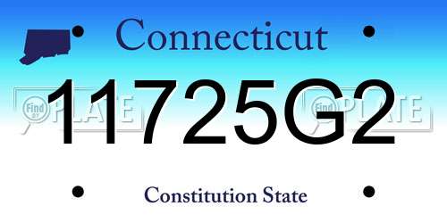 11725G2 Connecticut License Plate