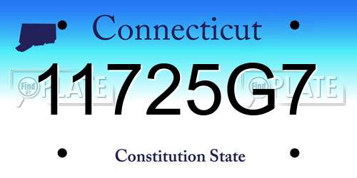 11725G7 Connecticut License Plate