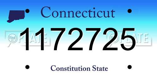 1172725 Connecticut License Plate