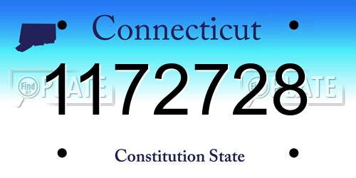1172728 Connecticut License Plate