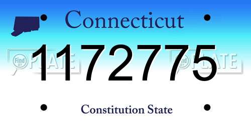 1172775 Connecticut License Plate