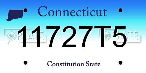 11727T5 Connecticut License Plate