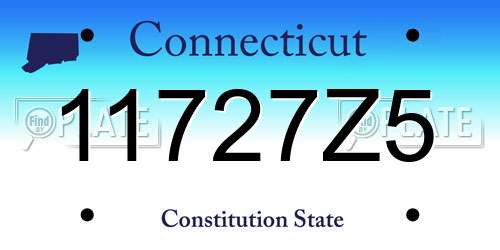 11727Z5 Connecticut License Plate
