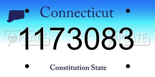 1173083 Connecticut License Plate