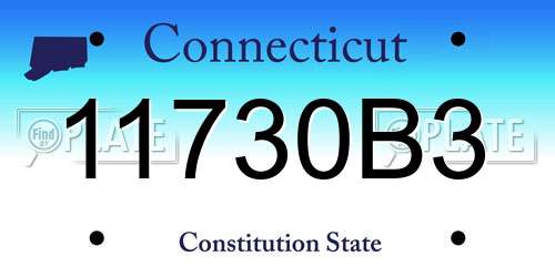 11730B3 Connecticut License Plate