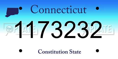 1173232 Connecticut License Plate