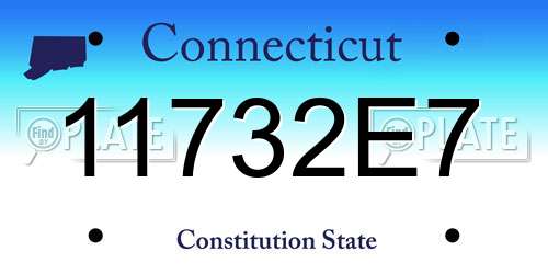 11732E7 Connecticut License Plate