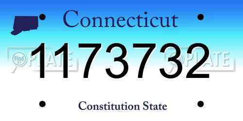 1173732 Connecticut License Plate