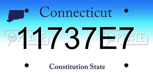 11737E7 Connecticut License Plate