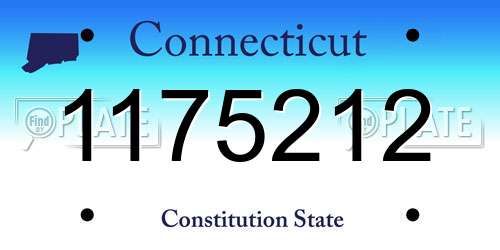 1175212 Connecticut License Plate