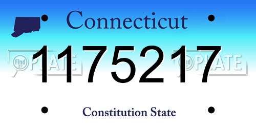 1175217 Connecticut License Plate