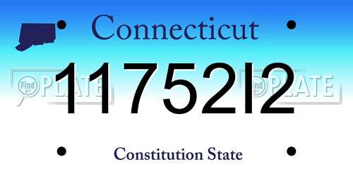 11752I2 Connecticut License Plate