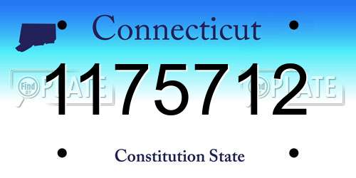 1175712 Connecticut License Plate