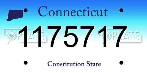 1175717 Connecticut License Plate