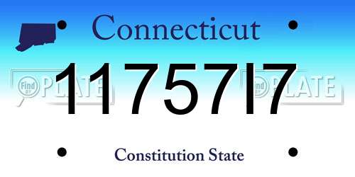 11757I7 Connecticut License Plate
