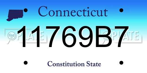 11769B7 Connecticut License Plate