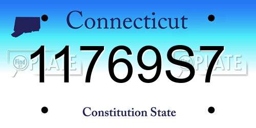 11769S7 Connecticut License Plate