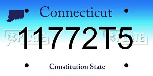 11772T5 Connecticut License Plate