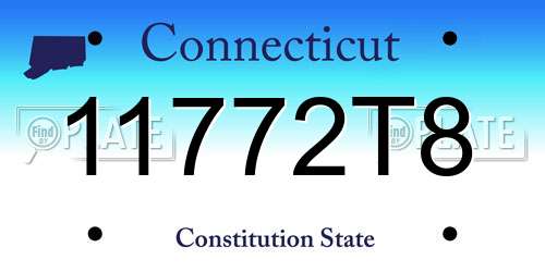 11772T8 Connecticut License Plate