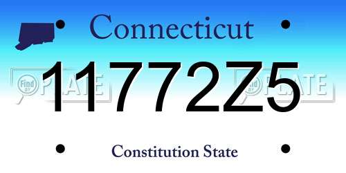 11772Z5 Connecticut License Plate