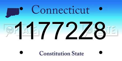 11772Z8 Connecticut License Plate