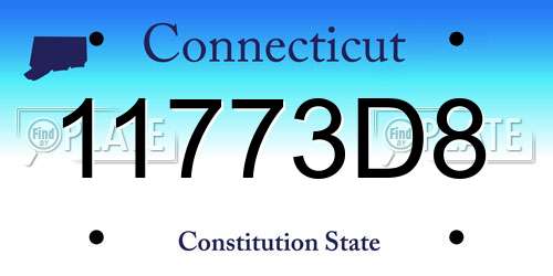 11773D8 Connecticut License Plate