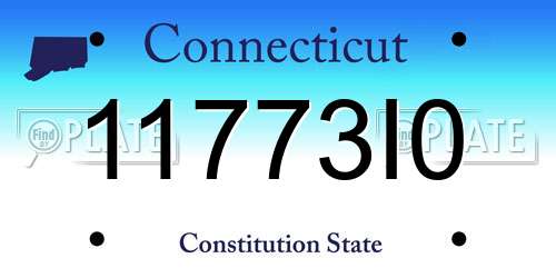 11773I0 Connecticut License Plate