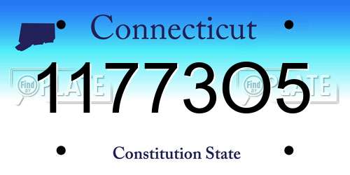 11773O5 Connecticut License Plate