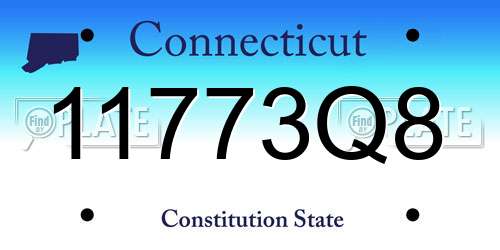 11773Q8 Connecticut License Plate
