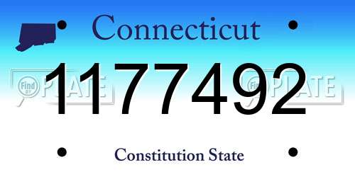 1177492 Connecticut License Plate