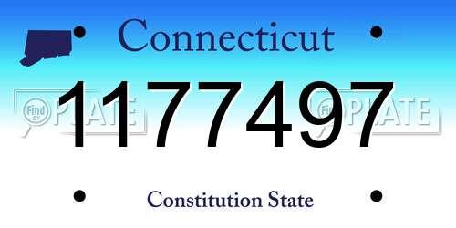 1177497 Connecticut License Plate