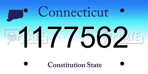 1177562 Connecticut License Plate