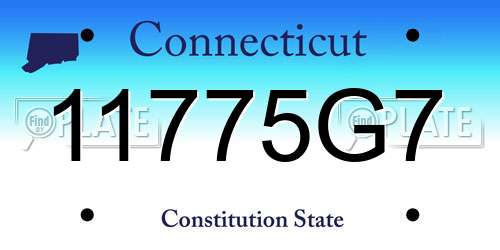 11775G7 Connecticut License Plate
