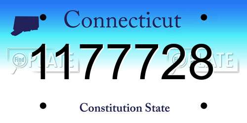 1177728 Connecticut License Plate