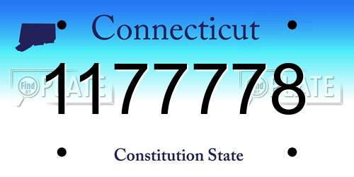 1177778 Connecticut License Plate