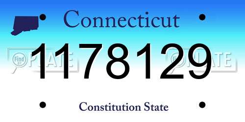 1178129 Connecticut License Plate