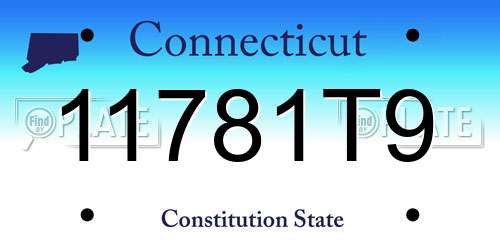 11781T9 Connecticut License Plate