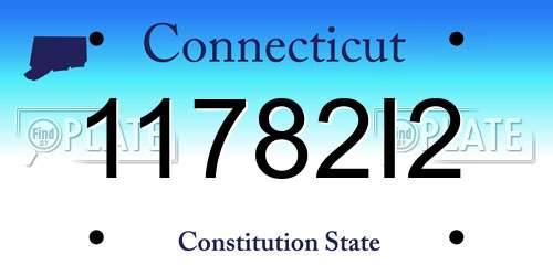 11782I2 Connecticut License Plate
