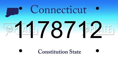 1178712 Connecticut License Plate