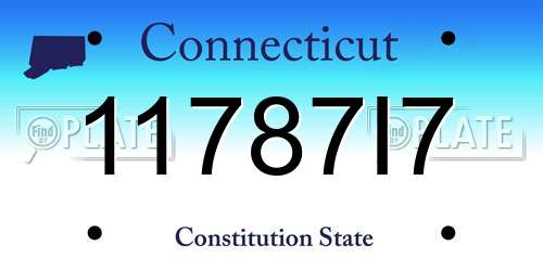 11787I7 Connecticut License Plate