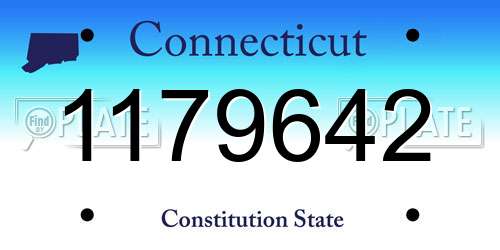 1179642 Connecticut License Plate