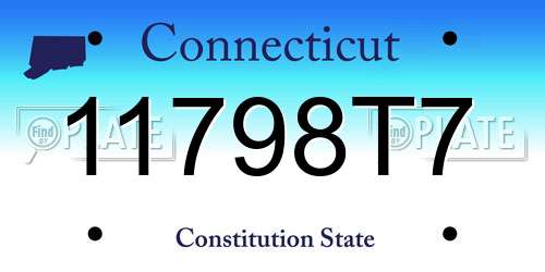 11798T7 Connecticut License Plate