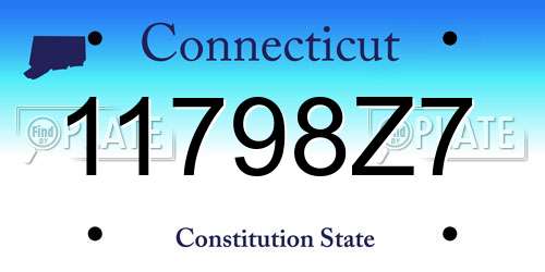 11798Z7 Connecticut License Plate