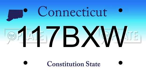 117BXW Connecticut License Plate