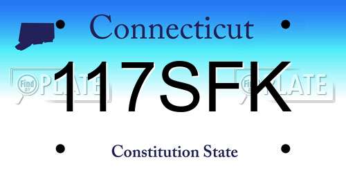 117SFK Connecticut License Plate